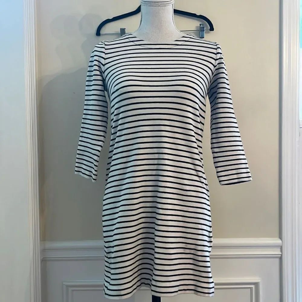 J. Crew Classic Striped Long Sleeve Dress